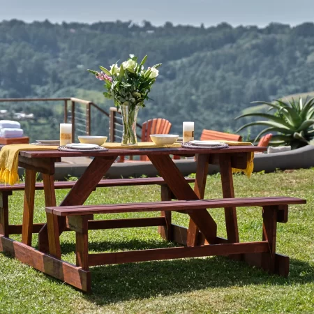 Garden patio dining table and bench durban